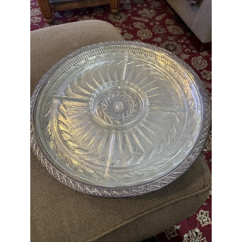 VTG Silver Plated Lazy Susan 15
